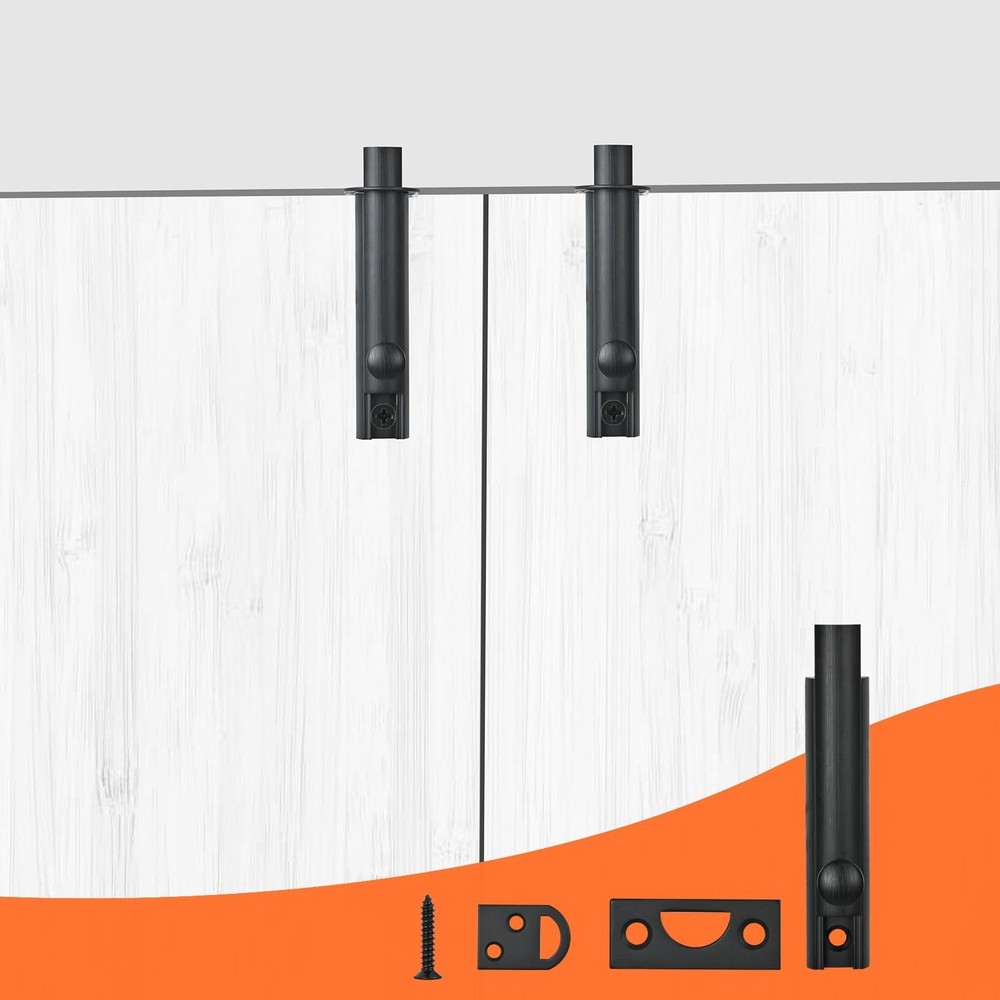 2 Pack Solid Brass Surface Bolt 3 Inch, Heavy Duty Concealed Slide Surface Do...