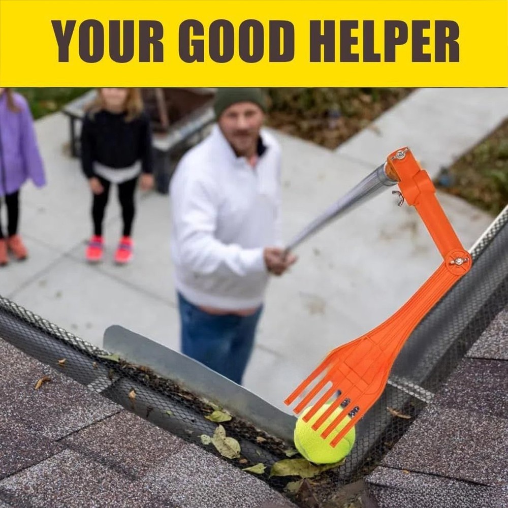 Mini Rake Head Rotating Handle Rake Tool for Removing Leaf Debris From Roof NEW