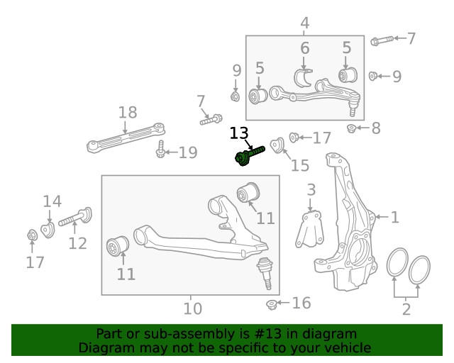 Genuine GM Lower Control Arm Bolt 11602556