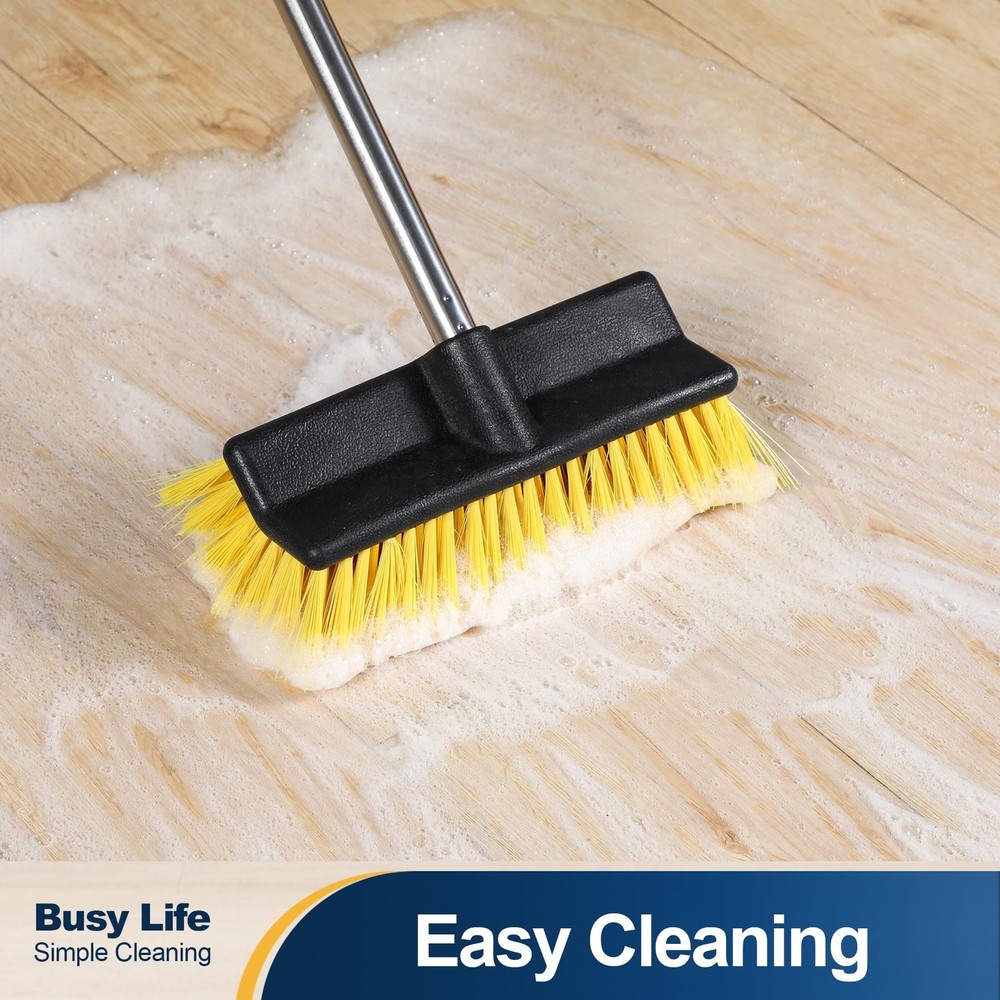 Yocada Deck Brush with 4-Section Extendable Handle Floor Scrub Brush Soft &Me...