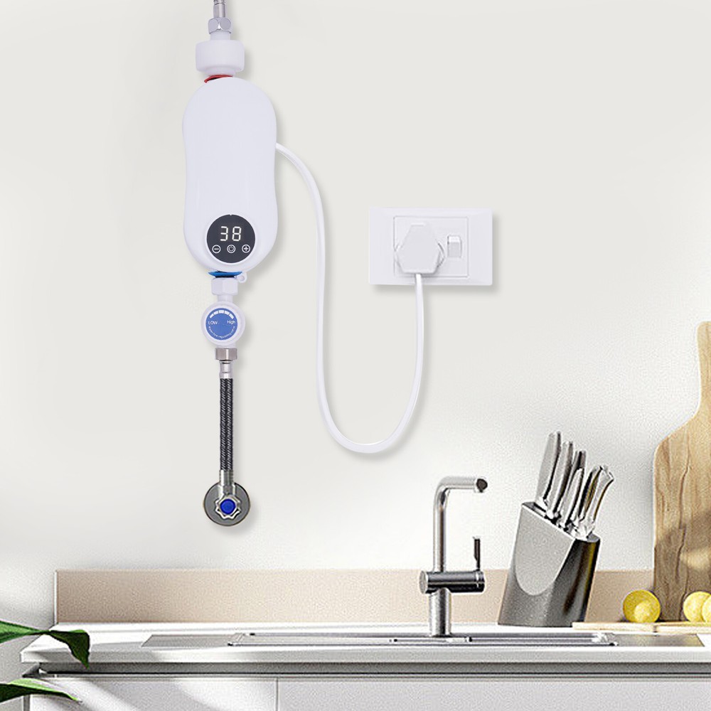 Instant Electric Bathroom Hot Water Heater White 110V 3500W