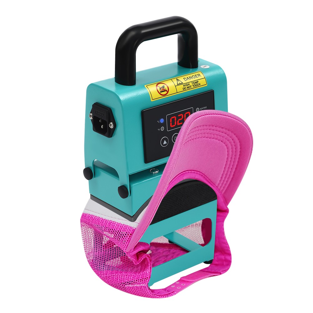 Portable Cap Press Machine 350W Heat Press Machine for Caps Mini Easy Hat Press