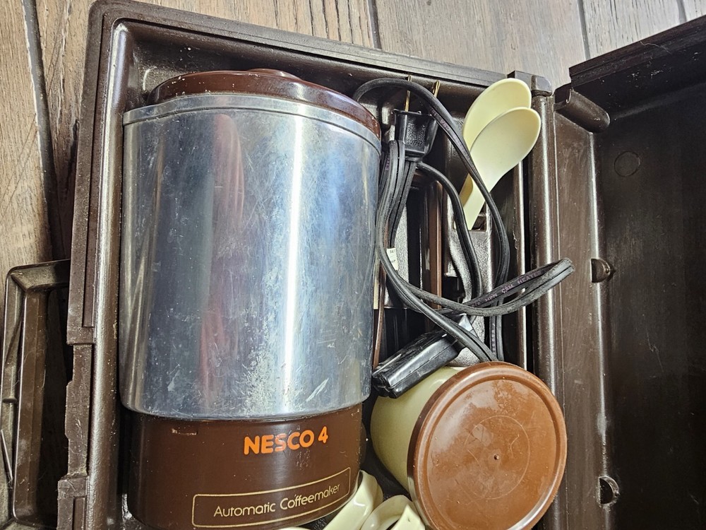 Vtg Nesco Empire Travel Coffeemaker Traveler Kit Camper Van Complete 6180-20