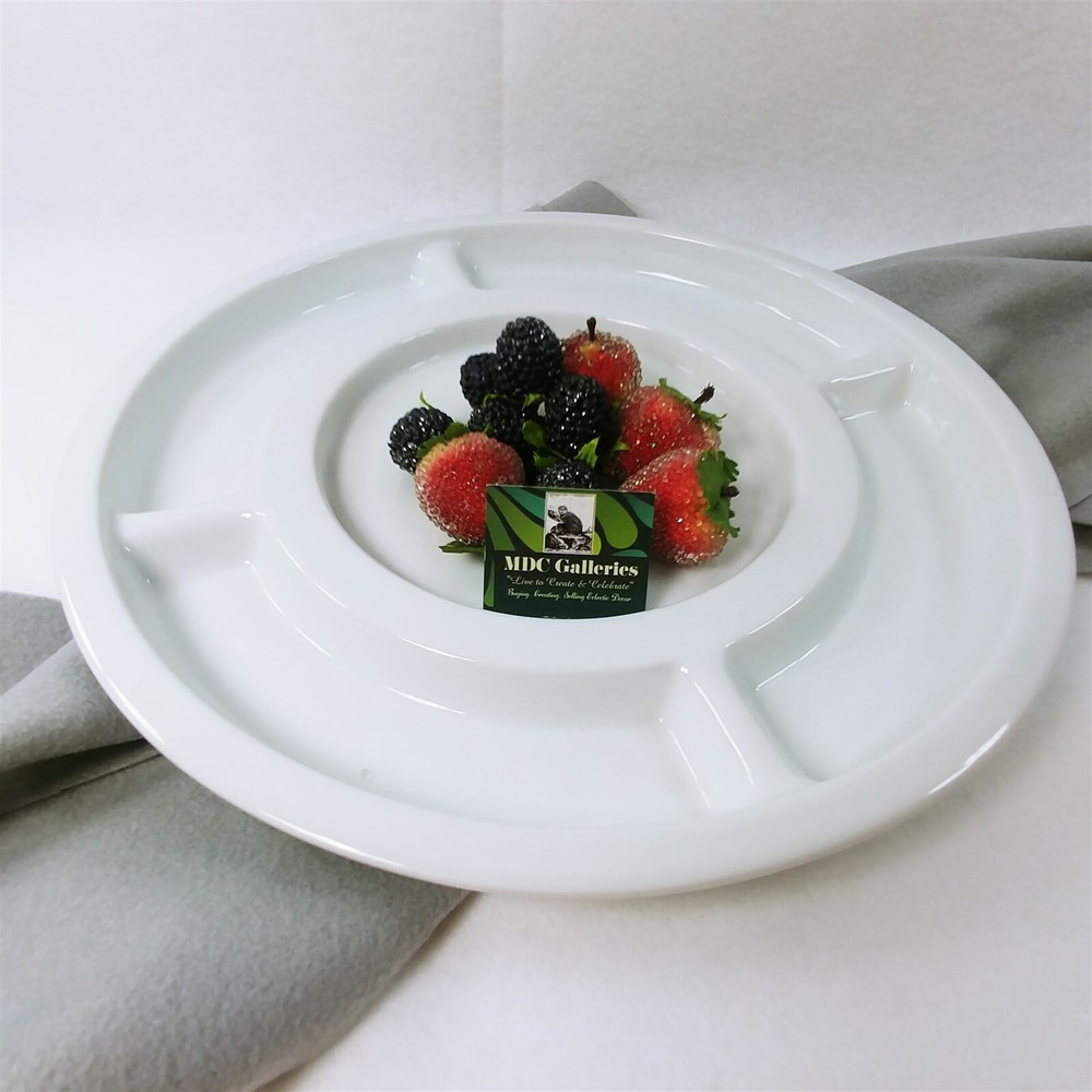 Serving Platter Ceramic Divided White 5 Sections