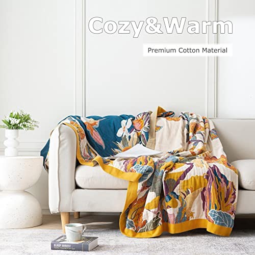 Boho Throw Blanket - 100% Cotton Ultra Soft Bed Throw Large - Fall Blanket