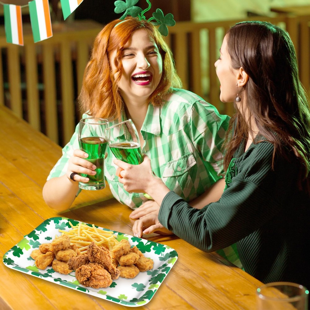 JarThenaAMCS 3Pcs Happy St. Patrick' s Day Serving Trays Reusable Serving...