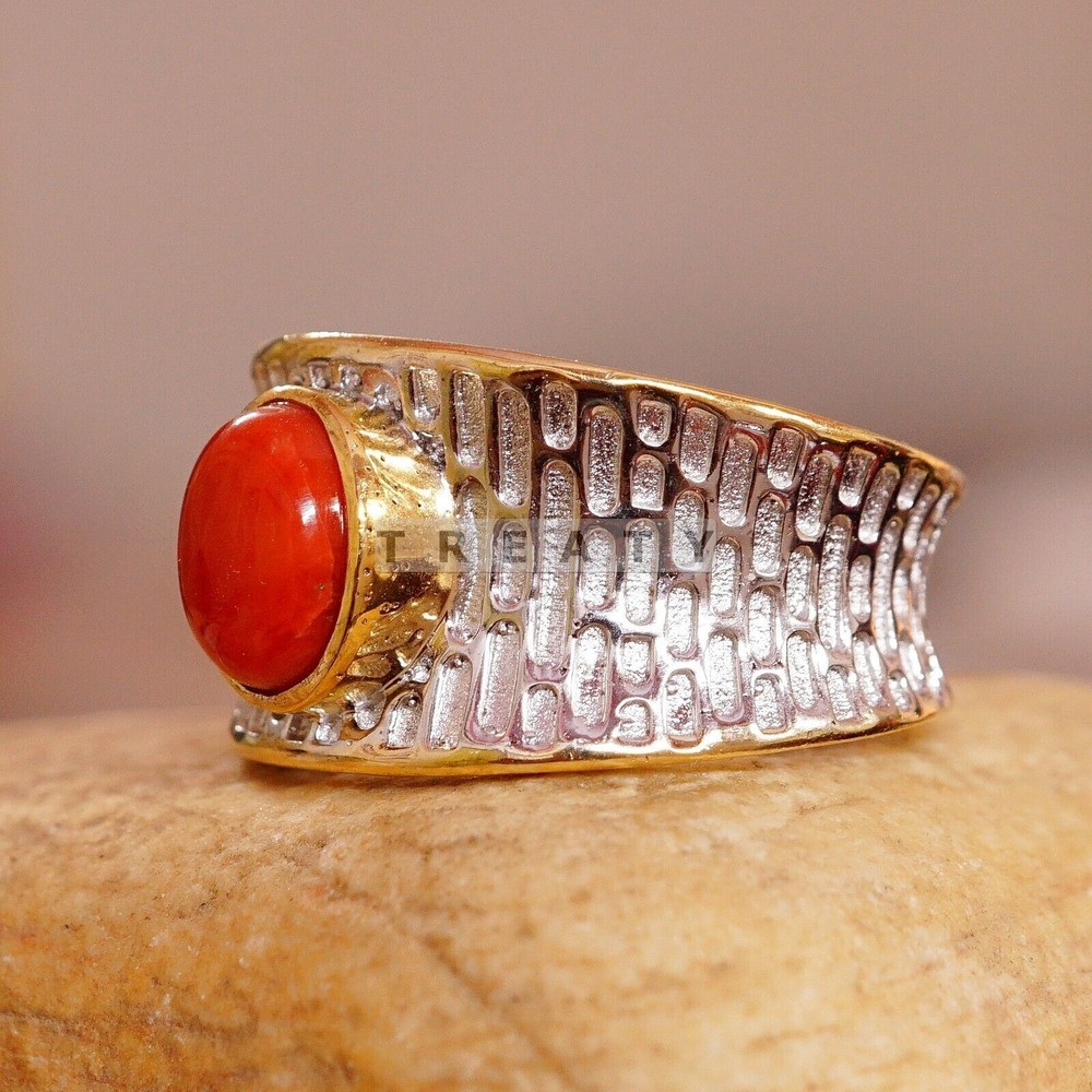 Croal Oval Cut With 14K Solid Gold Ring For Men's #286
