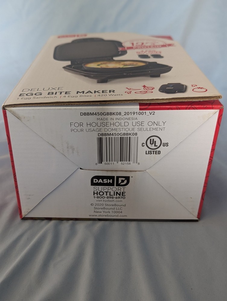 Dash Egg Bite Maker New, makes 4 egg bites with recipe guide