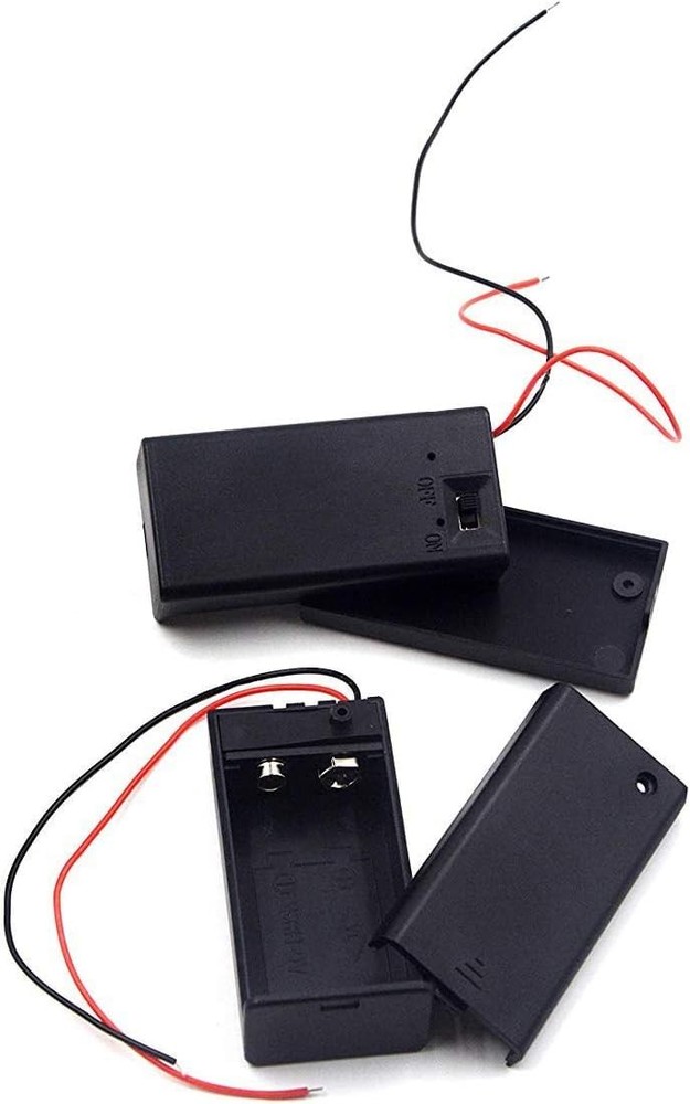 LampVPath (Pack of 2 9v Battery Holder, 9 Volt Holder with Switch,...