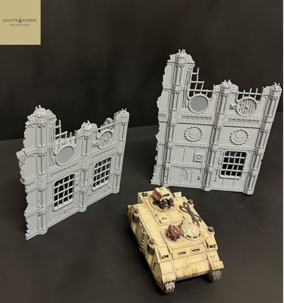 Grimdark Terrain 2 Ruin Bundle Easy-Build compatible with Warhammer 40k