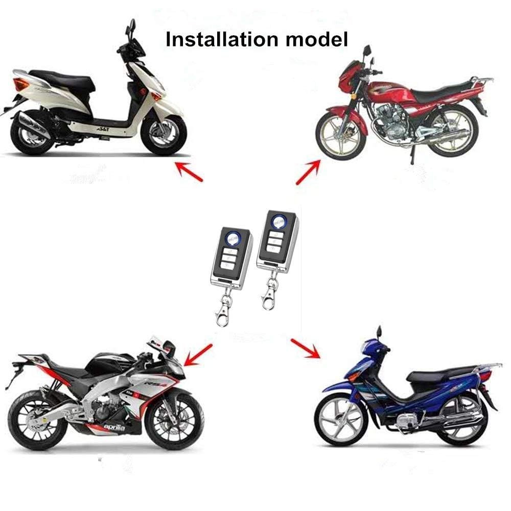 DC12V Motorcycle Anti-Theft Alarm Security System Remote Control Engine Start...