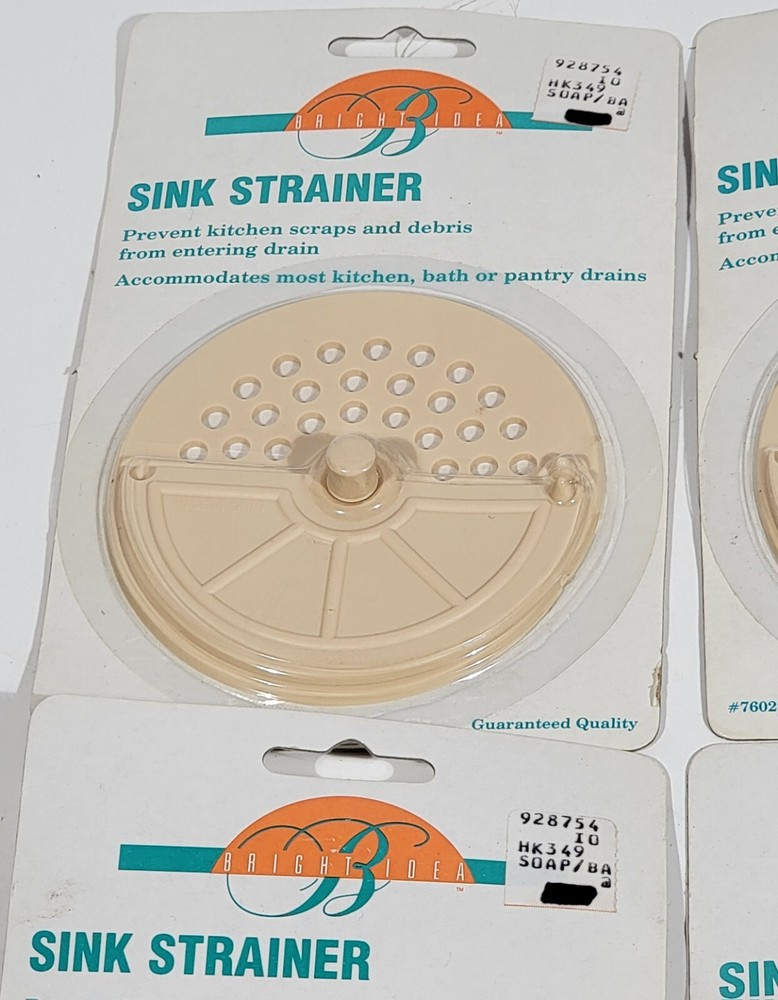4 Bright Idea Kitchen Sink Stopper - Tan Plastic Sink Plug Drain Stopper