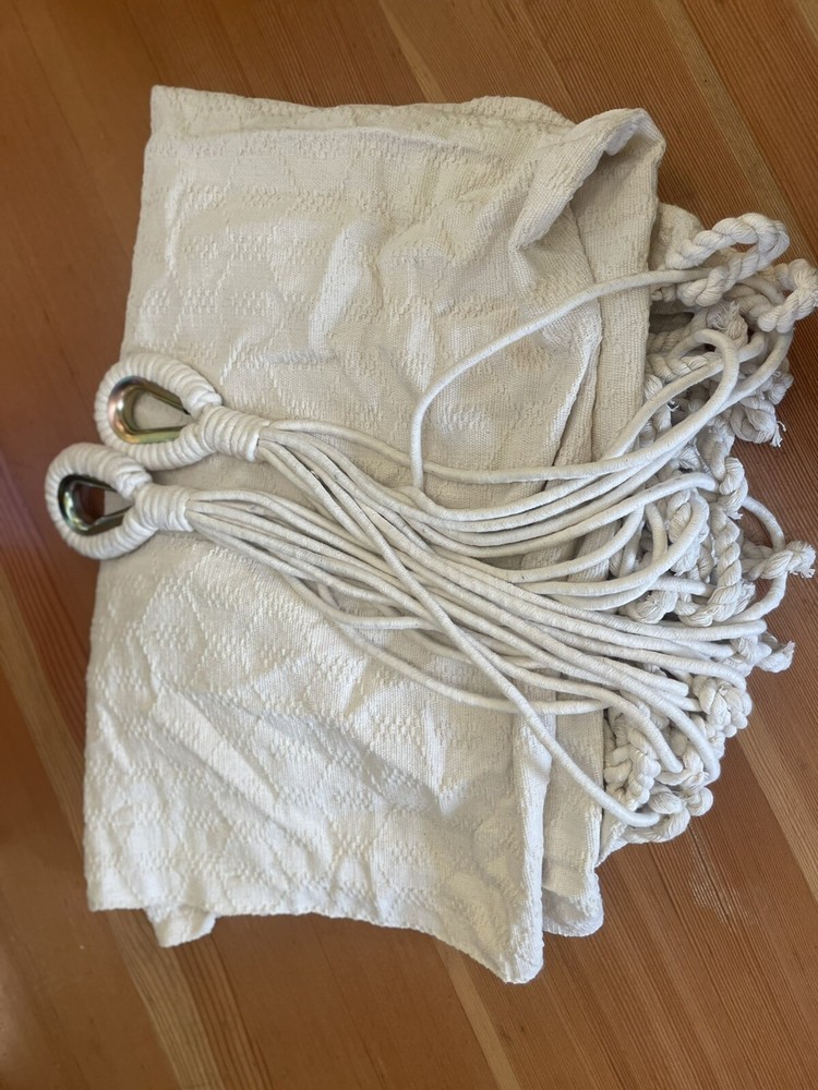 Boho Off-white/Cream Cotton Double Hammock Patterned Fabric 58” Wide