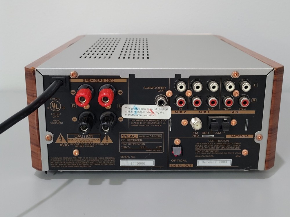 TEAC CD RECEIVER CR-H220 + Original Remote - ✅️ TESTED WORKING ✅️ / SEE DETAILS
