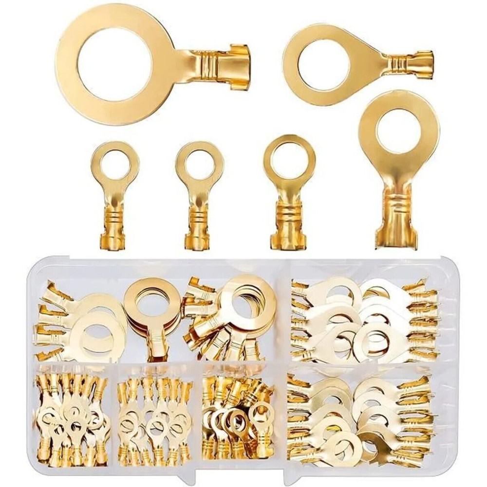 150/540pcs Ring Type Cable Bare Terminals Crimp Non-insulated Wire Connectors