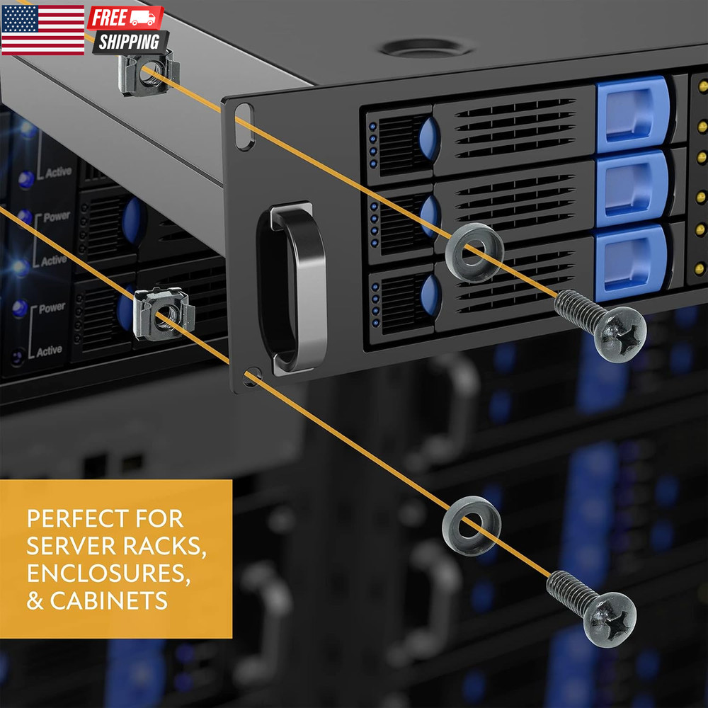 10-32 Rack Screws 115-Pack - Versatile Server Rack Accessories for Network Cabin