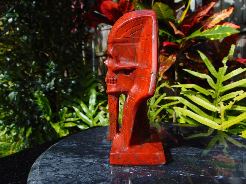 Red Jaspar Pharoah Sculpt by Skullis