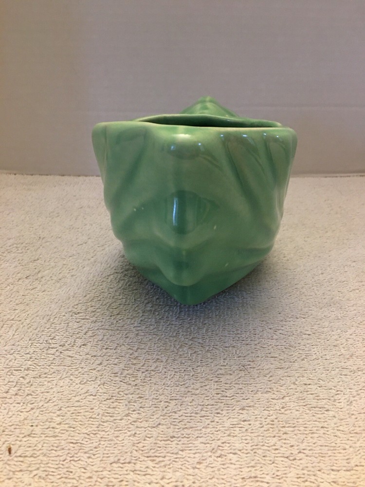 Vintage Planter Shell Shape Green Unmarked
