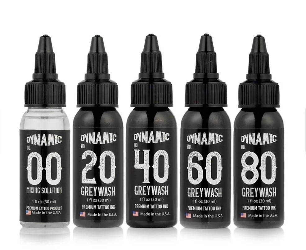 Dynamic Greywash Tattoo Ink - 1 oz. Bottle Set