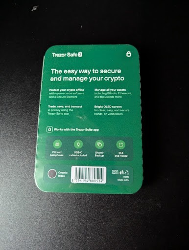 Trezor Safe 3 Passphrase Element Protected Crypto Hardware Wallet - Sealed
