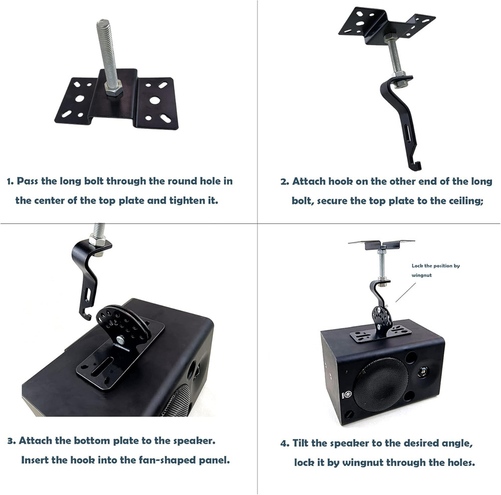 -506B Ceiling Speaker Mounts Wall Mount, Horizontal 360 Degree Total Adjustment,