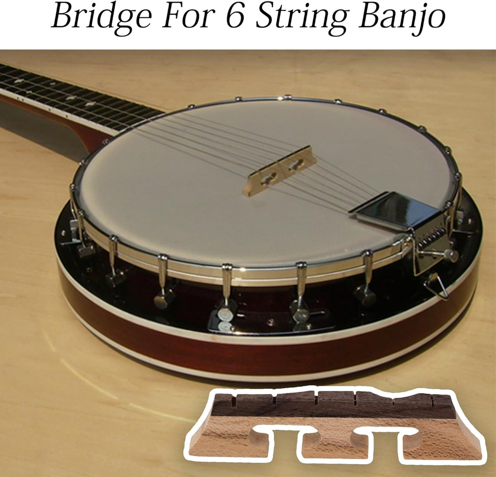 Maple Ebony Bridge 6 String Banjo Replacement