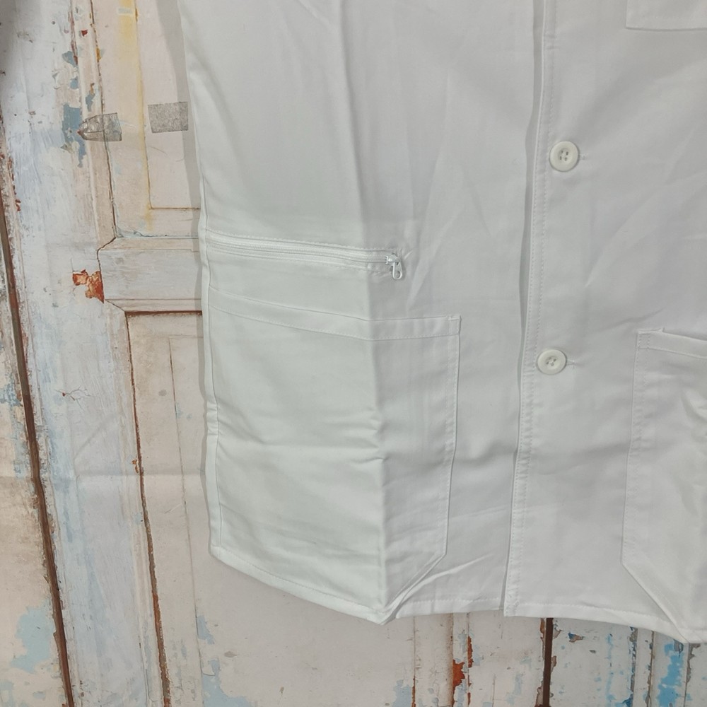 Scrubology Core Mens Lab Coat 31" PL330 White Pockets White 3 Button