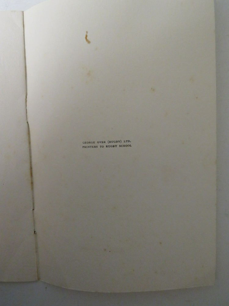 Rugby School Speech Day programme. 17 June 1939.