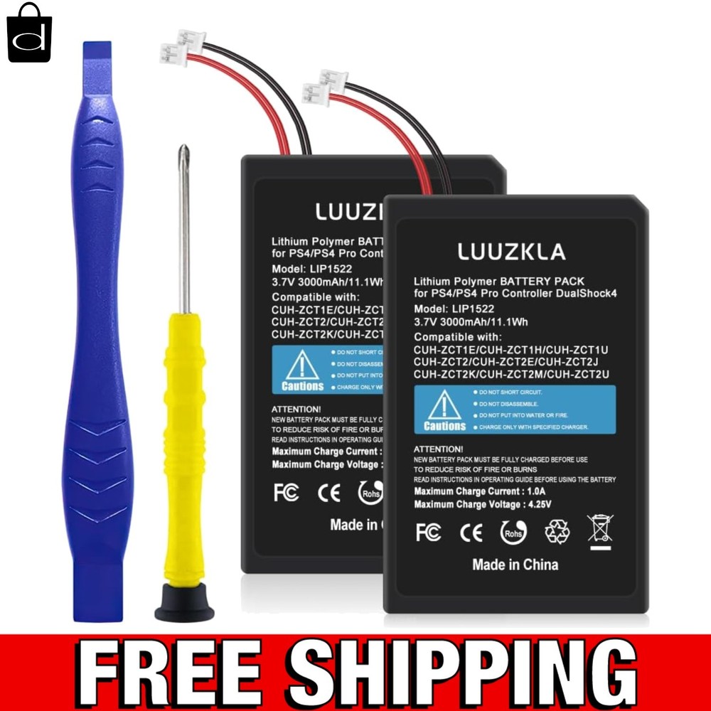 PS4 Replacement Battery – 2 Pack 3000mAh DualShock 4