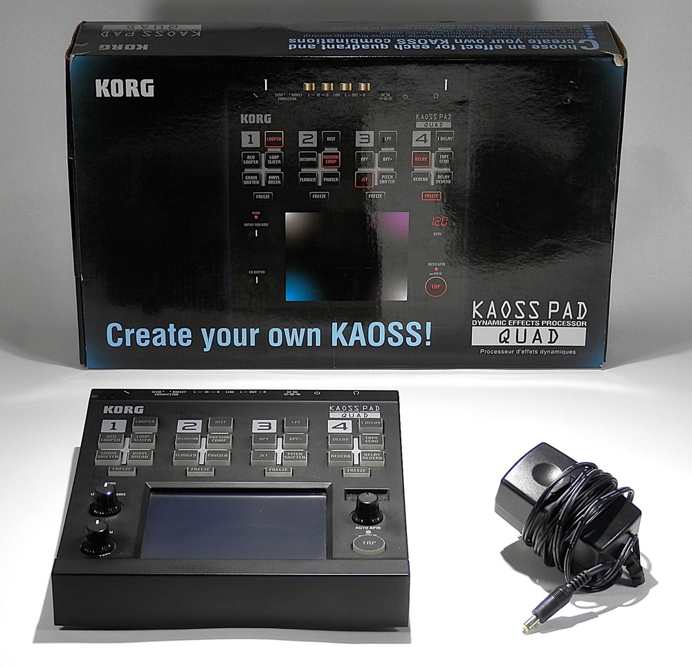 Korg Kaoss Pad Quad Dynamic Effect Processor Sampler Auto BPM With Box