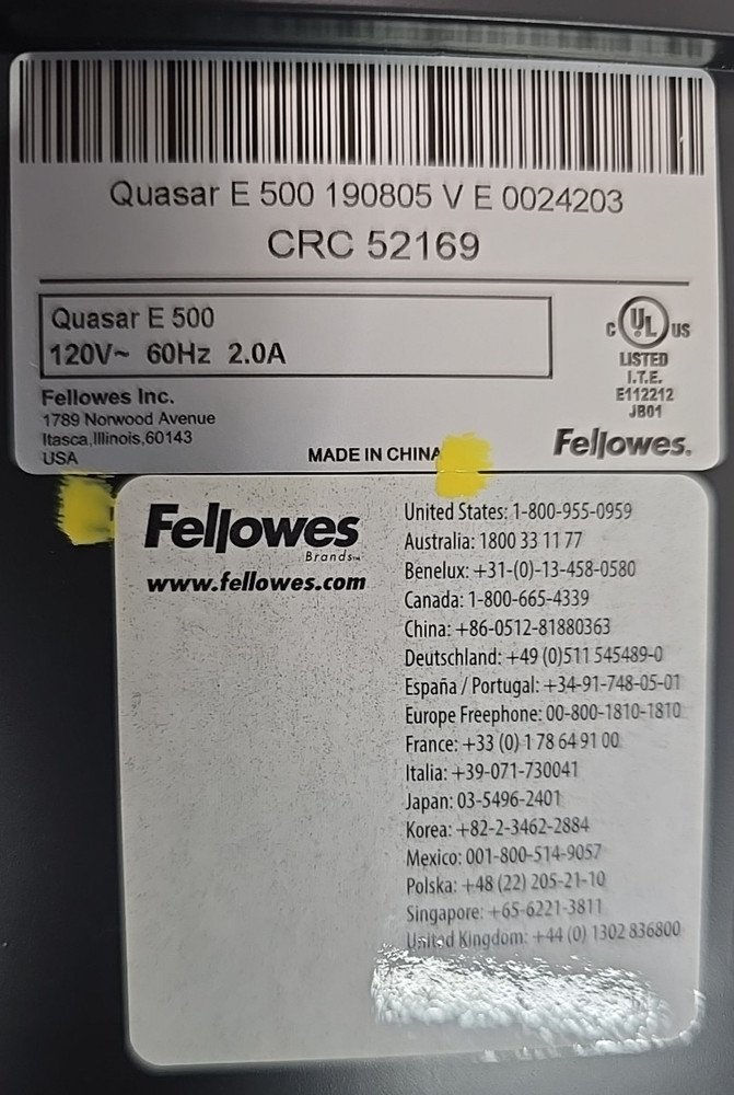 Fellowes Quasar E500 Binding Machine - 5216901