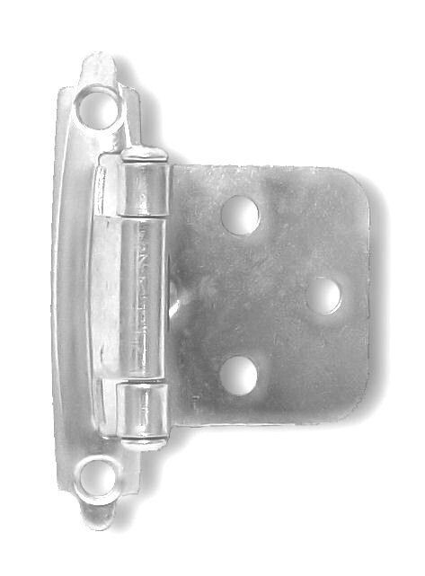 (5 Pack) Pair Variable Overlay Matte Chrome Hinge Self Closing L-H0103AC-MC-O