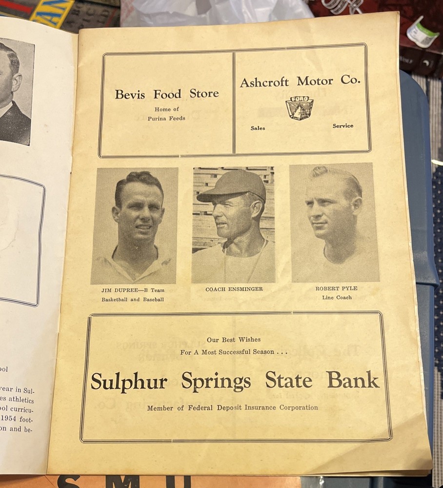 Bonham Vs Sulphur Springs October 22 1954 High School Programs Football Program