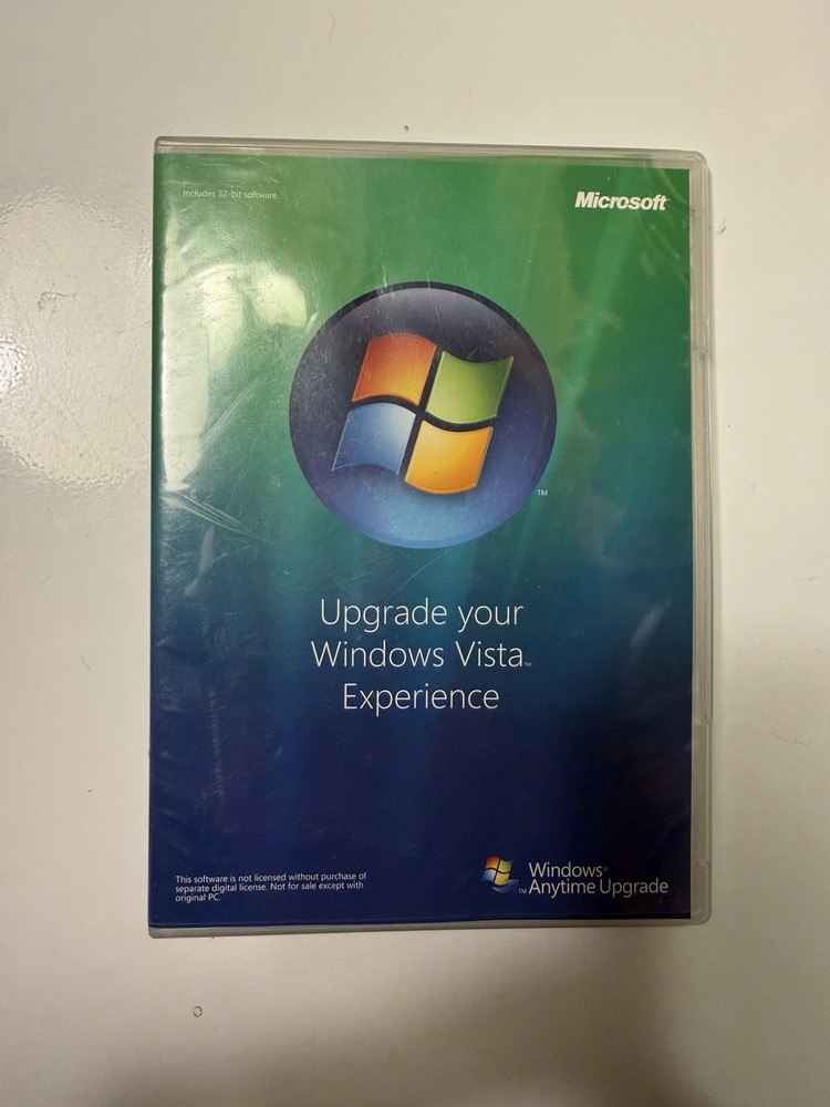 Microsoft Windows Vista Anytime Upgrade Disc And Case - 32 Bit