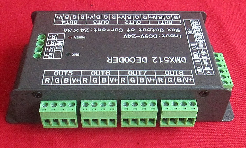 New High Power 24 Channel RGB 3A/CH DMX512 Controller Led Decoder Dimmer