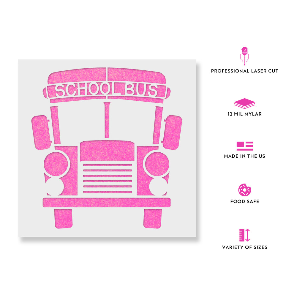 School Bus Stencil - Durable & Reusable Mylar Stencils