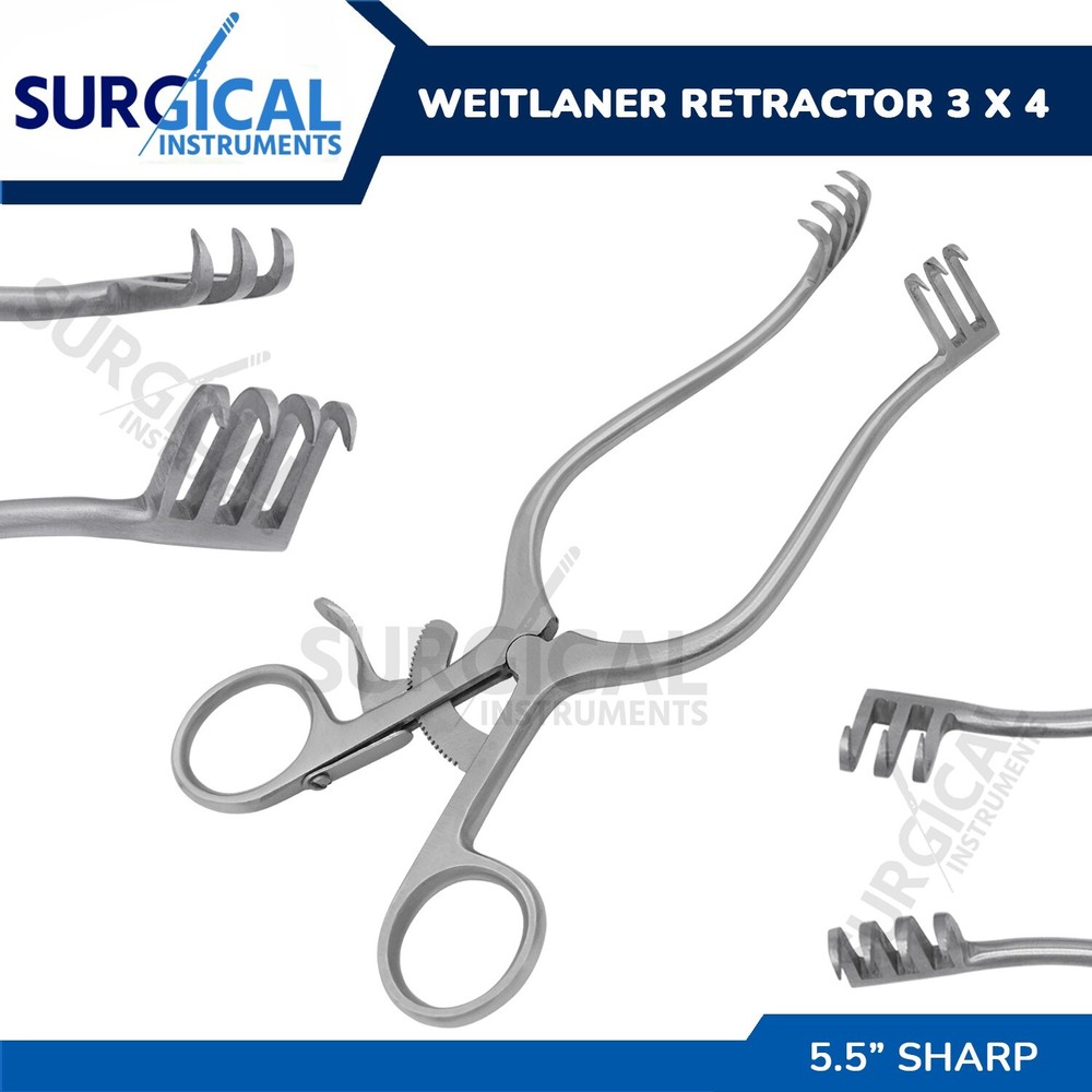 Weitlaner Retractor 5.5" Sharp 3x4 Surgical Veterinary Instruments German Grade
