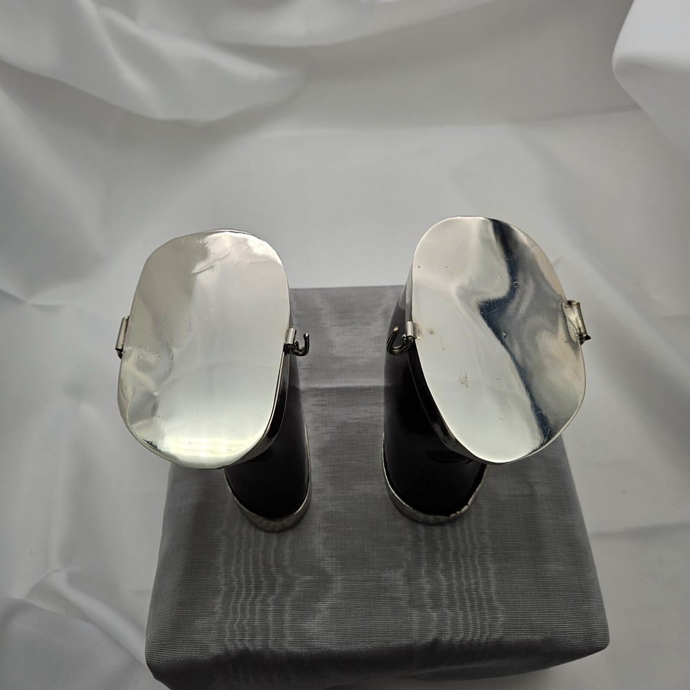 Silver Plate & Natural Horn Container Handcrafted / Hand Made