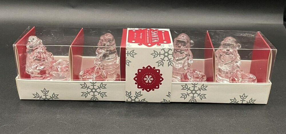 Williams-Sonoma Tiny Taper Santa Candle Holders Boxed