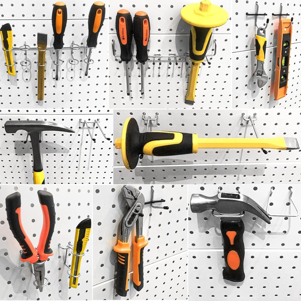 278PCS Pegboard Organizer Kit for Garage Wall Storage Tool Hooks Bins