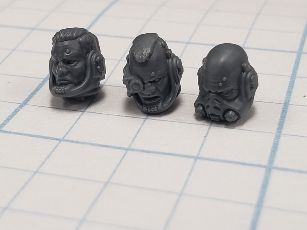 Warhammer 40k Space Marines Bits Terminator Ancient Bare & Bionic Heads Set #21