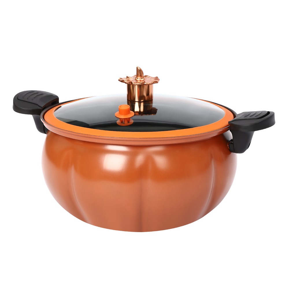 Micro Pressure Cooker - Pumpkin Shape, 8L Capacity, Non-Stick Design