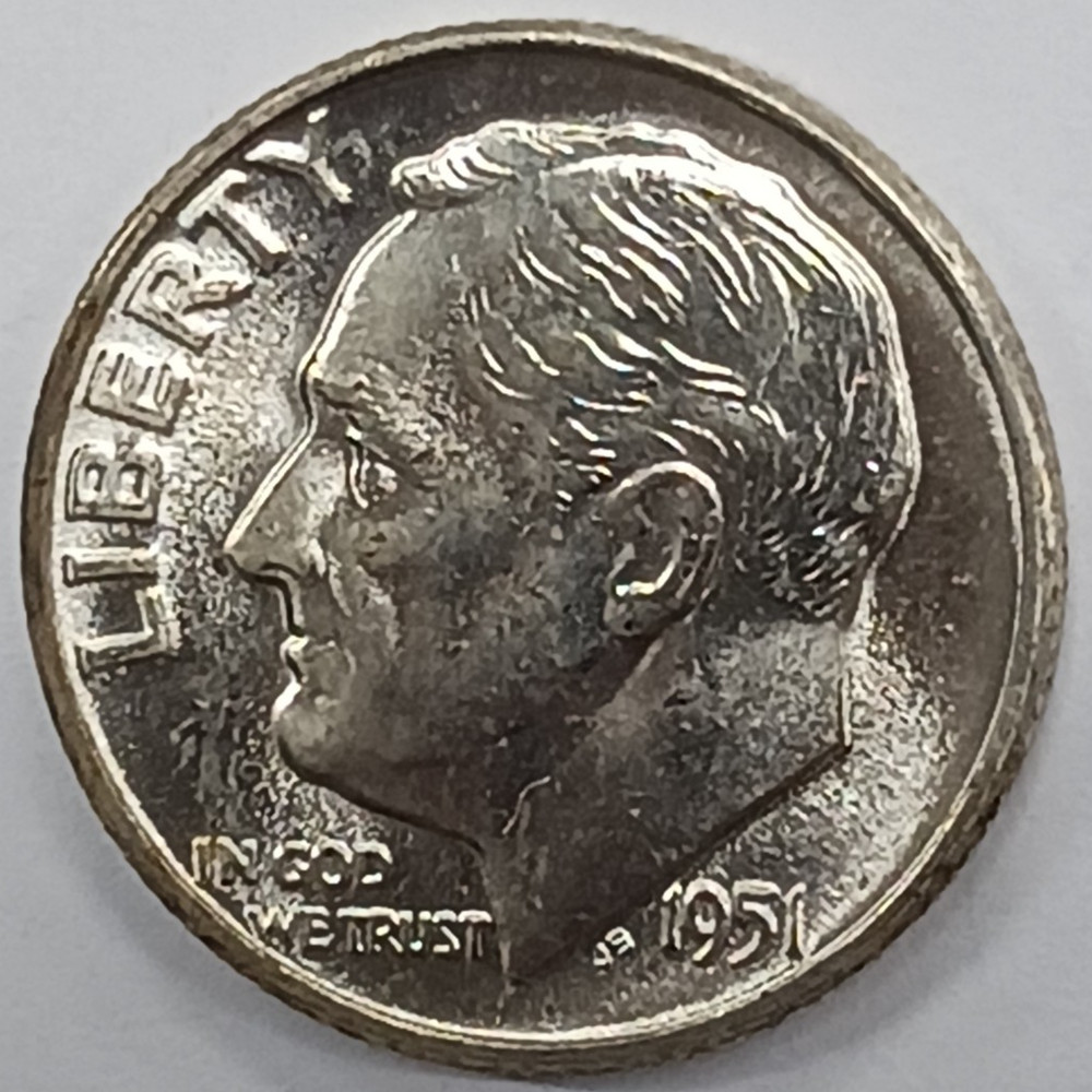1951 Silver Roosevelt Dime BU Uncirculated