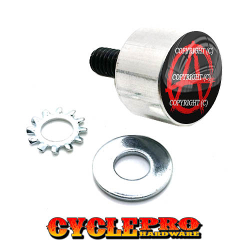 Tall Silver Billet Seat Bolt 96-UP Harley Touring ANARCHY RED - 197