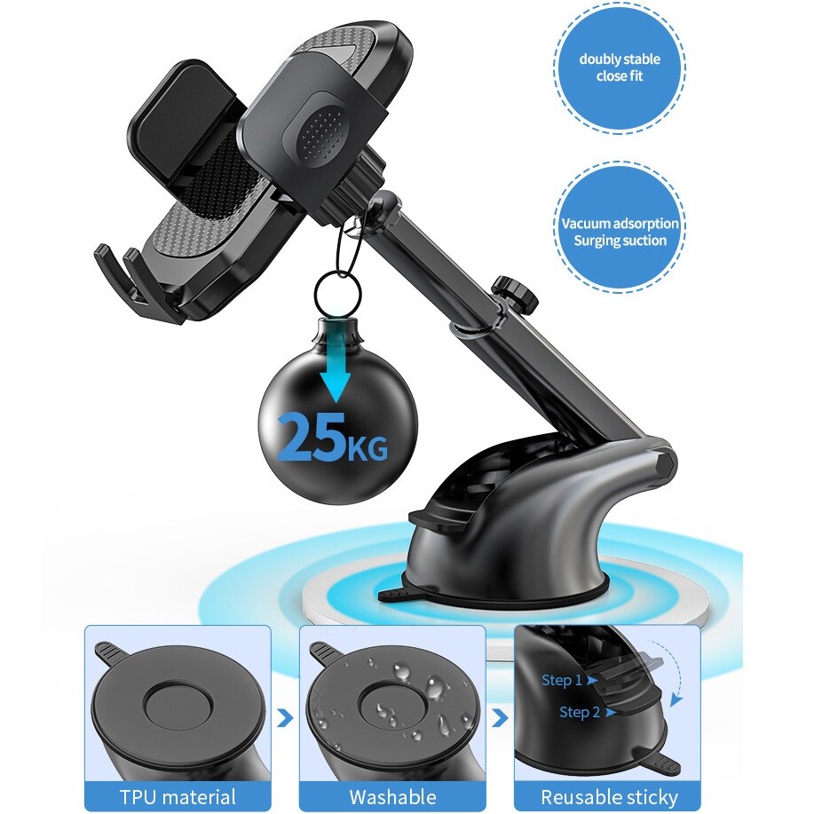 Car Phone Holder Mount Dashboard Windshield Stand For iPhone 14 Pro Max/14 Plus