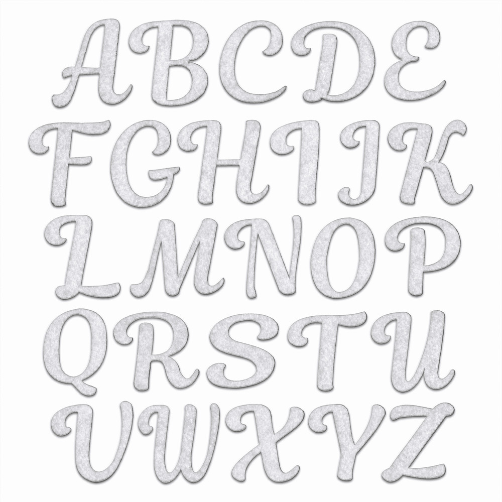 Felt Cursive Letter Patch 26 Piece Kit, Script Iron On Felt Appliques