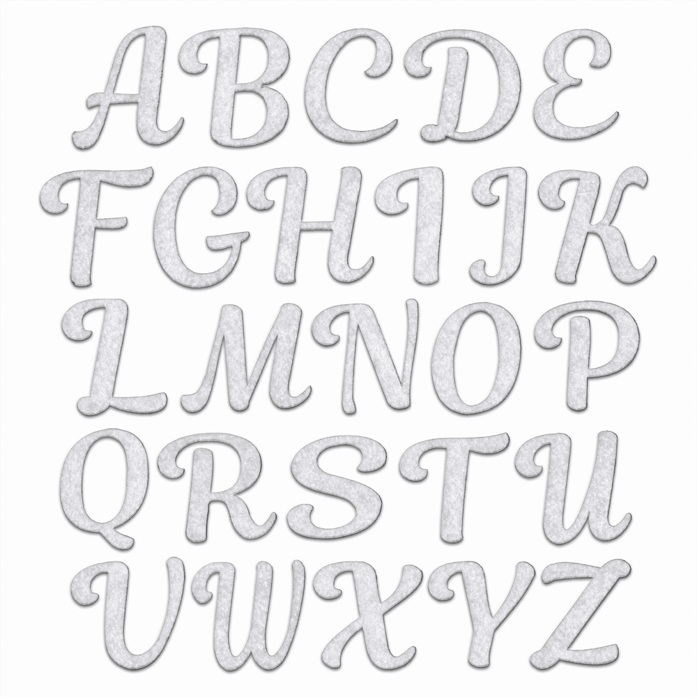 Felt Cursive Letter Patch 26 Piece Kit, Script Iron On Felt Appliques