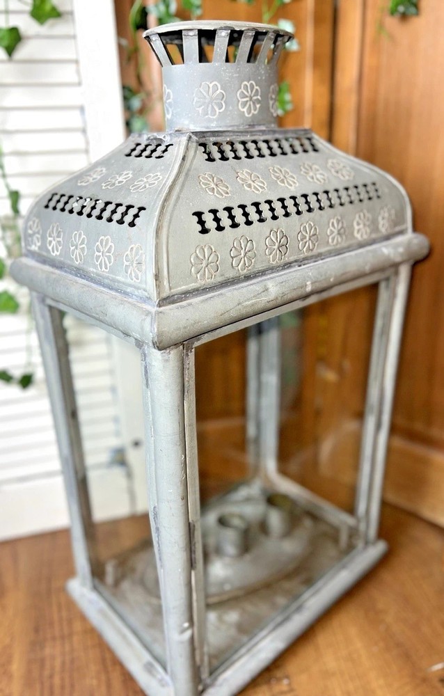 Vintage Galvanized Zinc French Lantern