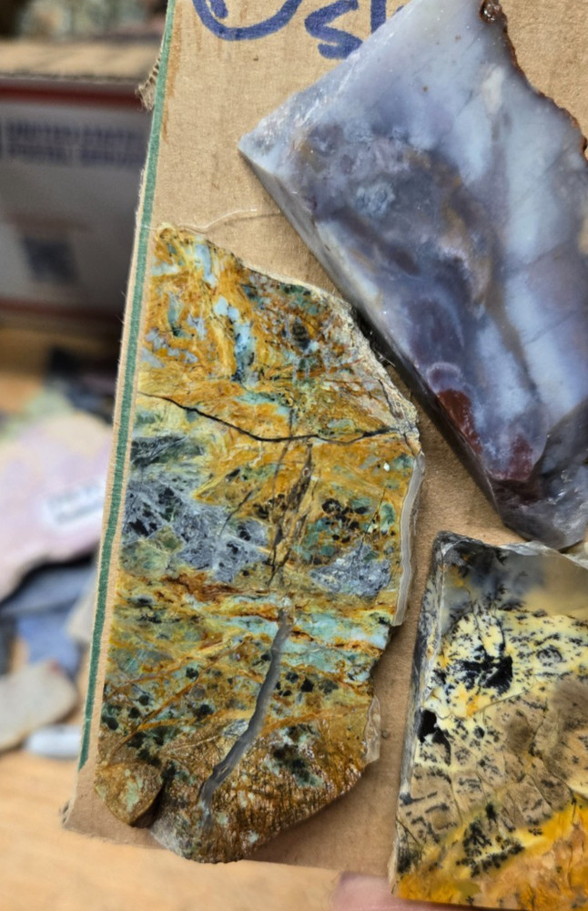 Assorted Agates, THICK Trimmed Cabochon Slabs Preforms 7 Pcs, Flat 121