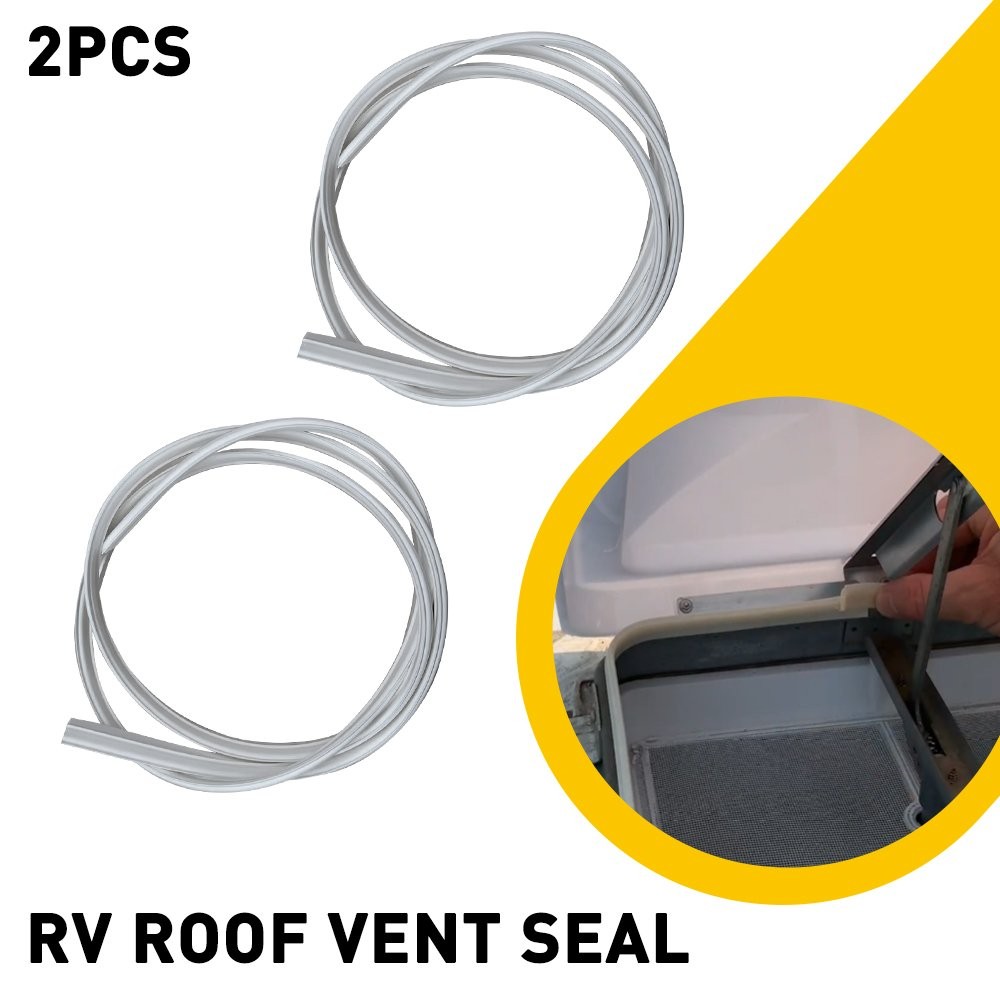 2x RV Roof Vent Seal White Vinyl 51" Camper Ventline Vent Fan Gasket TPE Rubber